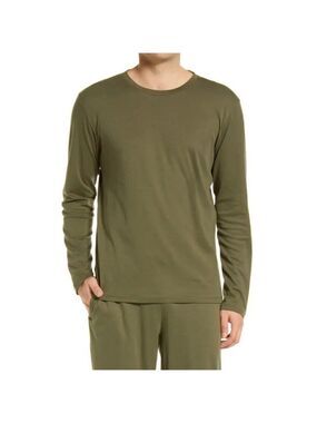NORDSTROM Bnwot Men Long Sleeve Shirt Green Pima Cotton-